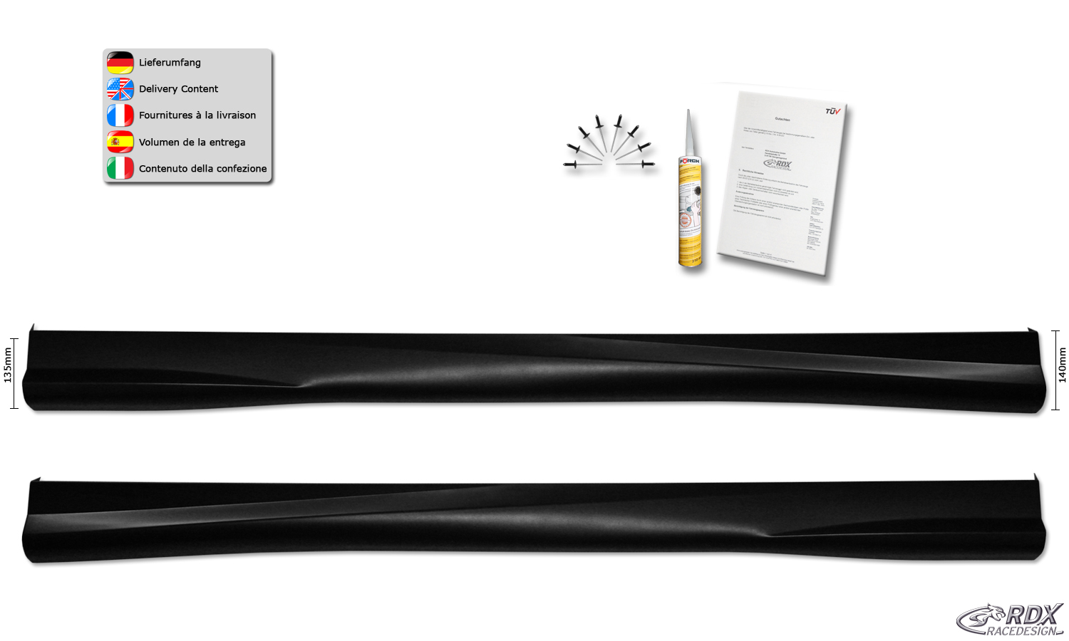 RDX Sideskirts for RENAULT Clio 3 Phase 1 / 2 (not RS) "Turbo-R" 