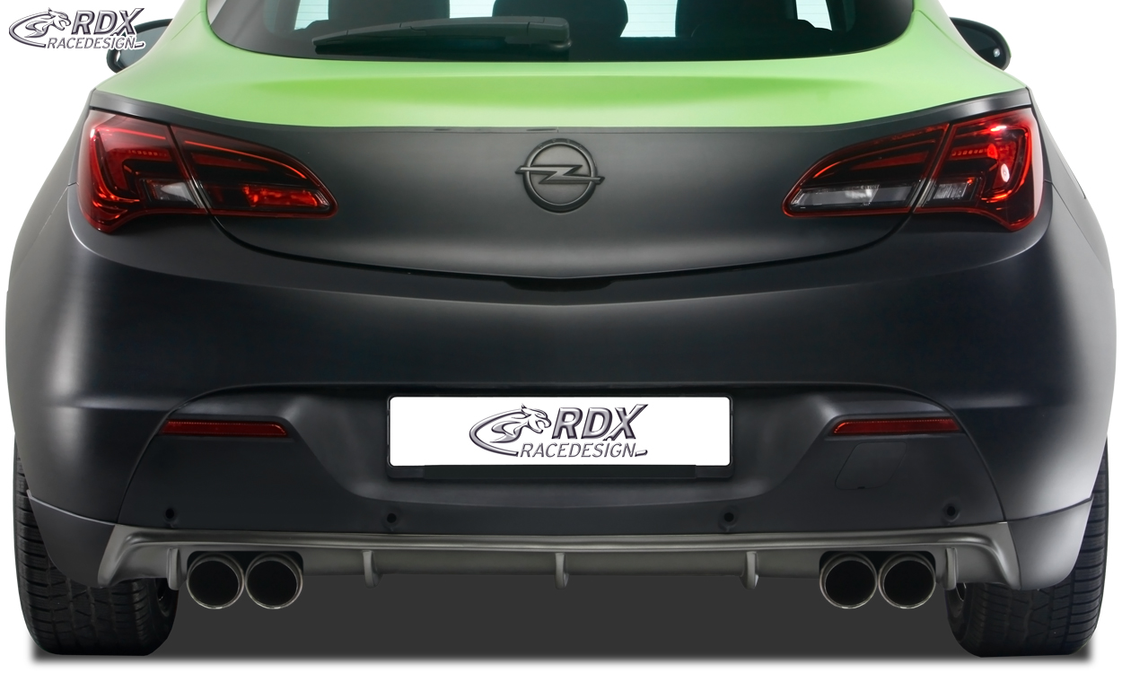RDX rear bumper extension for OPEL Astra J GTC Diffusor (for Left+Right Exhausts)