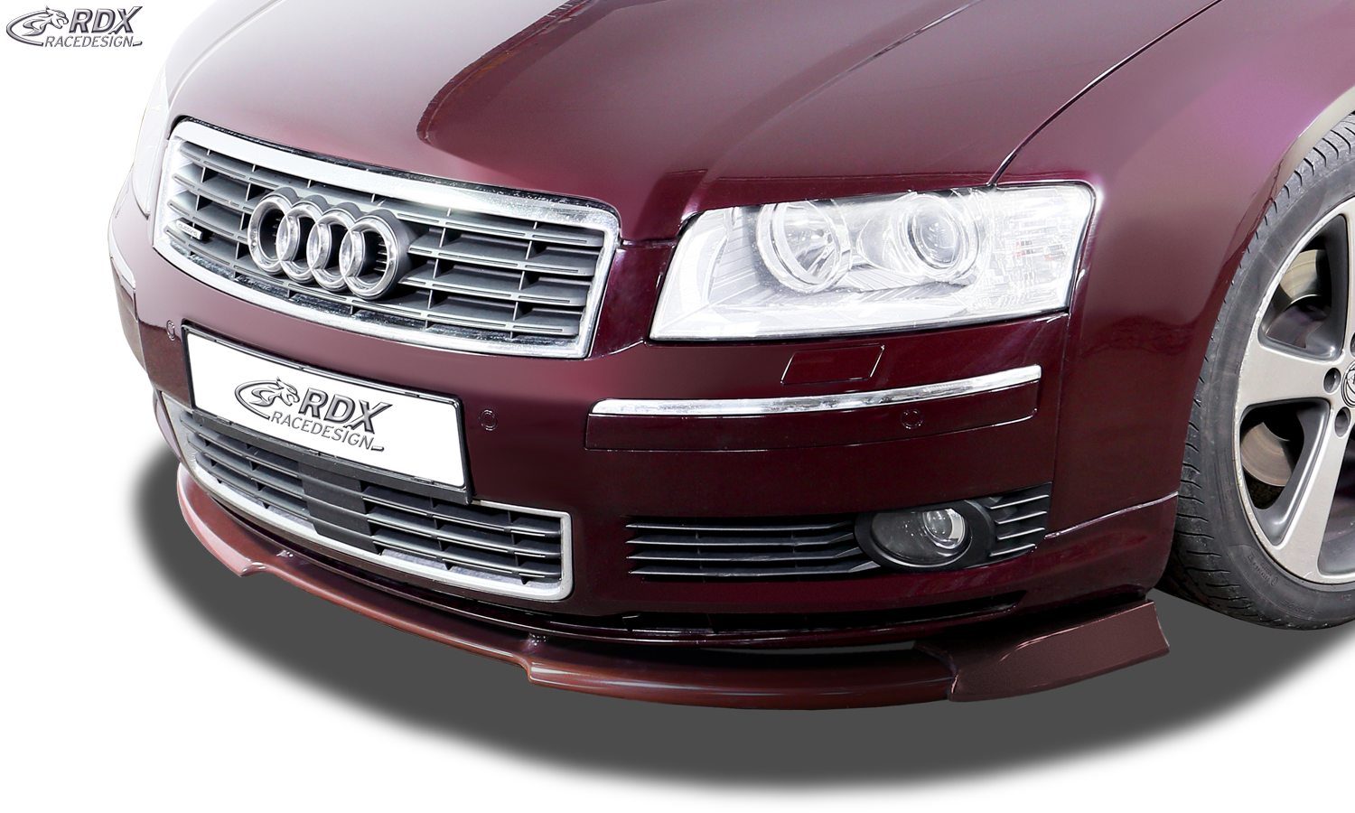 RDX Front Spoiler VARIO-X for AUDI A8 D3 / 4E -2005 (Alle, incl. W12 and S8) Front Lip Splitter